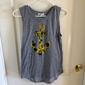Gray Anchor Muscle Tee Tank